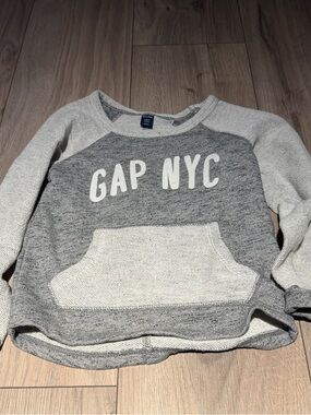 GAP Gray and Light Gray Kids' Raglan Pullover Hoodie